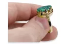 14K Yellow gold Emerald Ring Vintage style vrc134y